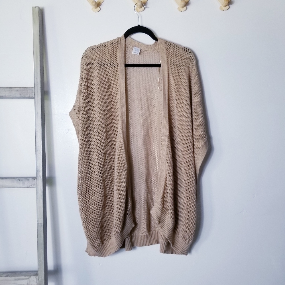 TIME AND TRU TAN CARDIGAN PONCHO L/XL